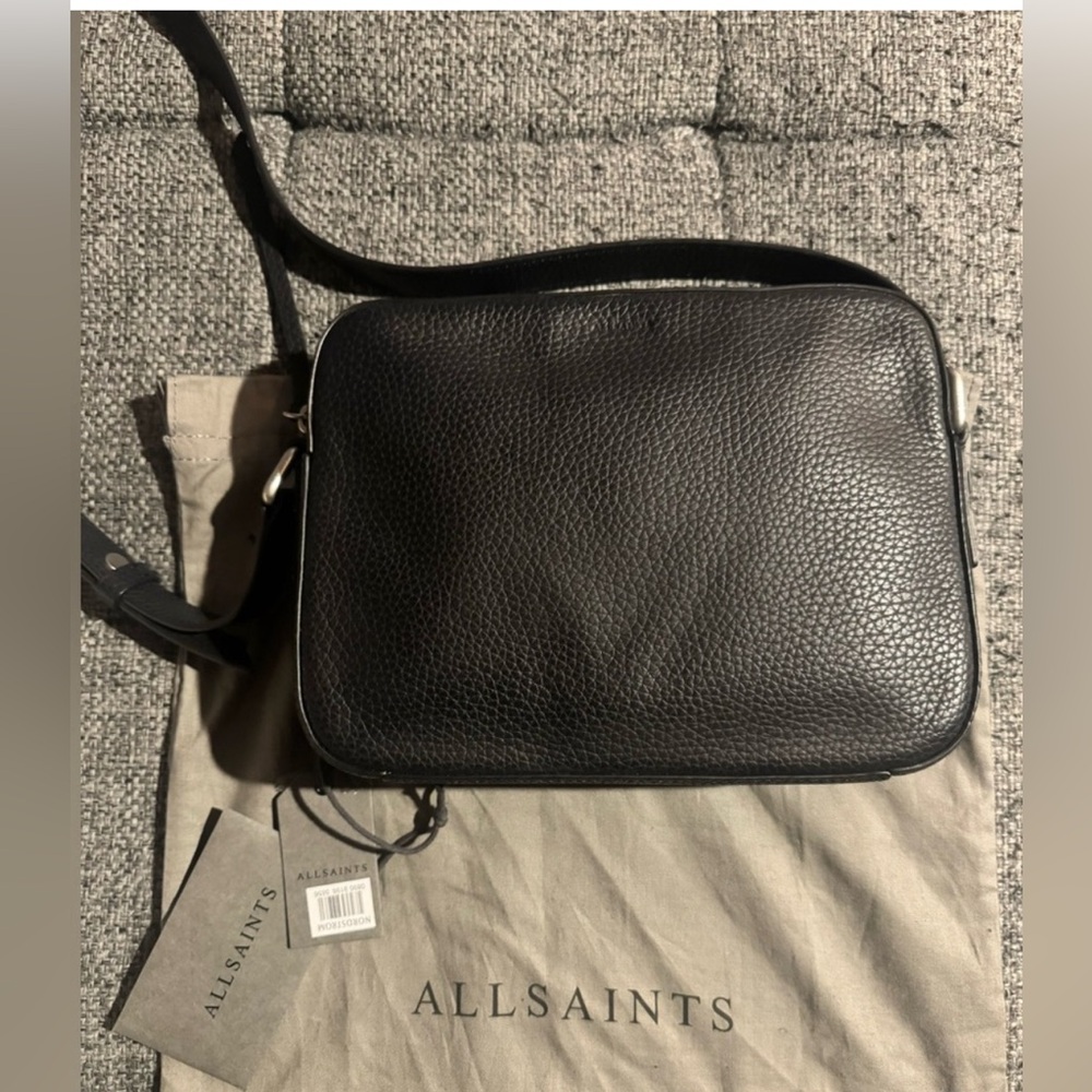 All Saints Leather Camera Crossbody Bag